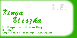 kinga bliszka business card